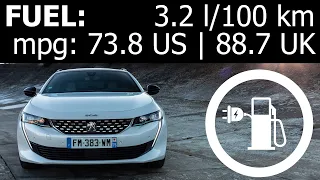 Peugeot 508 HYbrid SW - fuel energy power consumption (economy): highway autobahn city mpg mpkwh