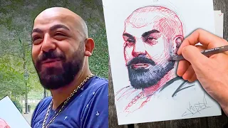 Drawing LIVE Strangers Portraits in New York City!