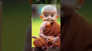 so cute little monk🤠😁#shorts #viral #trending