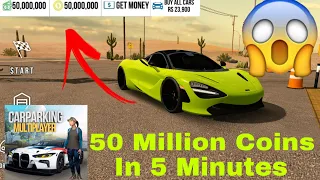 Top 5 Way to earn 50 million coins in car parking multiplayer (cpm)free coins without any hack no gg