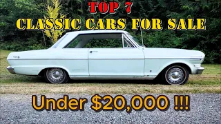 TOP 7  Classic Cars for Sale by Owner,Under $20,000 | Classic Car Reviews and Finds