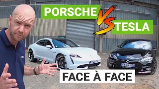 PORSCHE Taycan TURBO vs. TESLA Model S performance : un duel électrique !