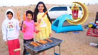 فطرنا  في البر في رمضان!  سوينا ألذ كبسة 😍 شفا