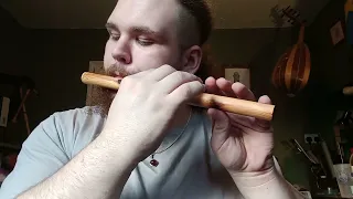 Simple homemade wooden flute sound sample (Schwegelpfeife)