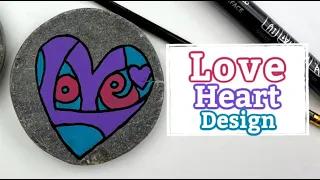 Love Heart Stone Painting Tutorial for Beginners || Rock Painting 101