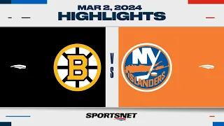 NHL Highlights | Islanders vs. Bruins - March 2, 2024