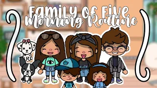 Aesthetic Family of Five Morning Routine | Toca Boca Family Roleplay [WITH VOICE 📣]