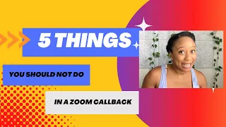 5 Things NOT To Do In Your Zoom Callback Audition!