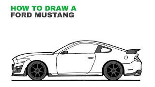 How to Draw a Ford Mustang Shelby GT500 step by step