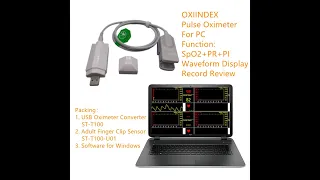 OXIINDEX Portable USB Adult Finger Clip Pulse Oximeter for PC Computer