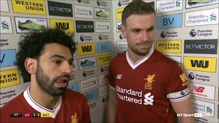 MO SALAH & HENDERSON SINGING FAN SONG "WE'VE GOT SALAH" IN INTERVIEW AFTER 5:0 WIN VS WATFORD!!!