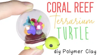 How to DIY Coral Reef Terrarium Turtle Polymer Clay Tutorial