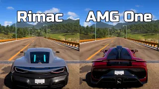 Forza Horizon 5: Rimac Concept Two vs Mercedes-AMG One - Drag Race