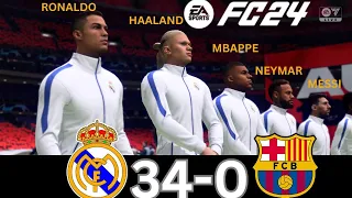 WHAT HAPPEN IF MESSI, RONALDO, MBAPPE, NEYMAR, HAALAND PLAY TOGETHER ON REAL MADRID VS BARCELONA