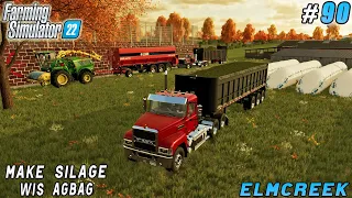Finished filling AgBag with grass chaff, manure spreading | Elmcreek | Farming simulator 22 | ep #90
