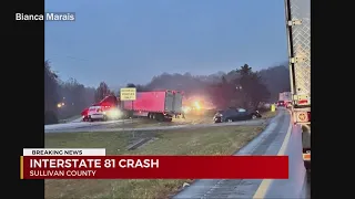 Tractor-trailer crash closes I-81 North in Sullivan County, TDOT reports