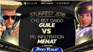 CYG BST Daigo (Guile) vs PG Infiltration (Menat) Stunfest 2018 - Top 8 WInner - Capcom Pro Tour 2018