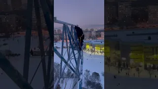 На стреле крана. Towercrane#башенный кран# высота.