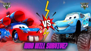 WHO WILL SURVIVE? Monster Truck McQueen DINOCO vs McQueen GRATER - WHO IS BEST?mcqueen/cars/funny