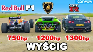 Bolid F1 v Lamborghini 1200 KM v GT-R Nismo 1300 KM: WYŚCIG