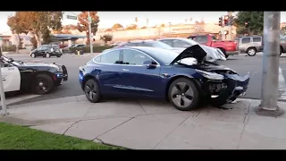 TESLA CRASH, Brake Check (Insurance Scam), Bikers, Cut offs, Instant Karma & Road Rage