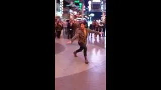 Drunk hipster dancing in Vegas