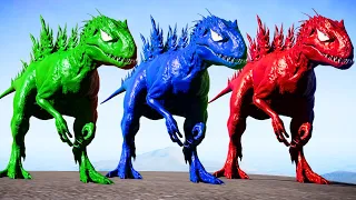 Dinosaur Indominus Rex Color Pack vs Trex Color Pack Jurassic World Evolution Dinosaurs Fighting