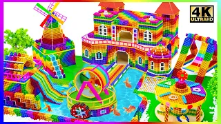 ASMR - Build Most Expensive Luxury Villa with Swimming Pool, Windmill, Playground from Magnetic Ball