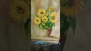 Подсолнухи. Картина маслом/ Sunflowers. Oil painting.