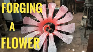 Forged flower inspired by Cloverdale Forge