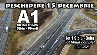 Autostrada A1 Sibiu Pitești lot1 Sibiu Boita lot filmat complet 10 12.2022