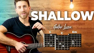 Shallow Guitar Tutorial (Lady Gaga and Bradley Cooper) Easy Chords Guitar Lesson