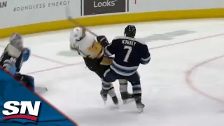 Evgeni Malkin Gets Slew Footed By Sean Kuraly And Responds With Power Play Goal