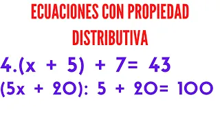 ECUACIONES CON PROPIEDAD DISTRIBUTIVA