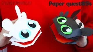 Toothless and Light Fury Paper Toy | How to train your dragon | Easy Craft for Kids