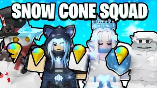 The ULTIMATE Snow Squad DESTROYS Everyone... (Roblox Bedwars)