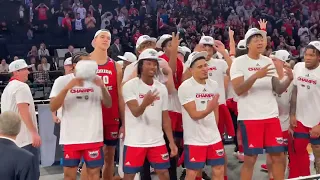 FAU Owls celebrate after beating Kansas State now headed to the Final Four 4 Florida Atlantic Final4