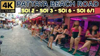 Pattaya Beach Road Soi 2 - Soi 3 - Soi 6 - Soi 6/1 Afternoon drive around 6 pm  2023 Thailand