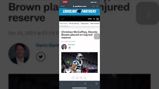 CAROLINA PANTHERS PLACE CHRISTIAN MCCAFFREY TO IR