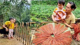 How to make chopsticks from bamboo to sell | Make a safety fence around the house for your baby