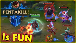 PENTAKILL is FUN Best LOL Moemtns 2022 #20 (ARAM, 1v5, Malphite..)