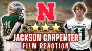 Nebraska’s Most UNDERRATED Commit | Jackson Carpenter FILM REACTION | Husker Football Recruiting