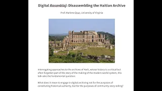 Digital Rasanblaj: Disassembling the Haitian Archive