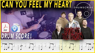 Can You Feel My Heart - Bring Me The Horizon | DRUM SCORE Sheet Music Play-Along | DRUMSCRIBE