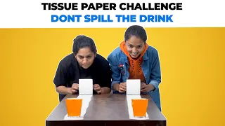 Tissue Paper Challenge 🧻🥛 Don't spill the drink 😁#shorts #waitforit #challenge