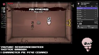 The Binding of Isaac Repentance Speedrun: 1 character (Isaac) in 14:07
