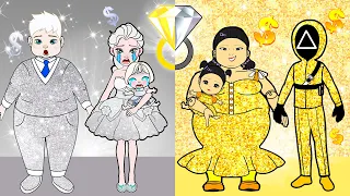 Gold And Silver Diamond Dresses Family Contest | कागज की गुड़िया ड्रेस अप | Woa Dolls Hindi