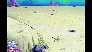 Squidward falls off his bike and explodes