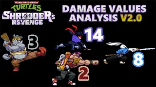 #AD | DLC | TMNT Shredder's Revenge: Damage Values analysis on all characters (Version 2.0, 2023)