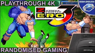 Street Fighter Zero 3 - SEGA Saturn - Intro & Arcade playthrough as T-Hawk full animation [4K60]